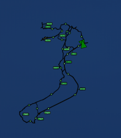Comfy Map 显示的赛道走向与车辆位置